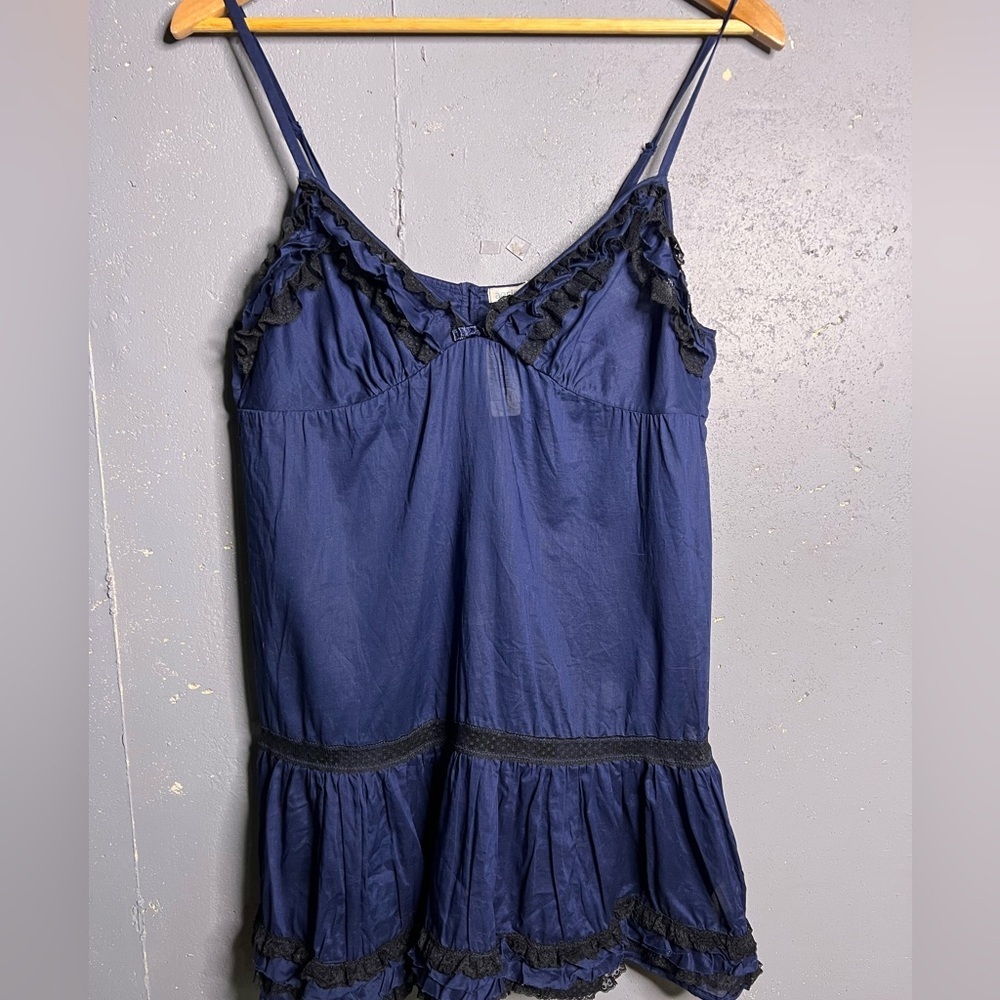 Aerie Ruffled Babydoll Nightgown in Blue.  Size Large
NWT